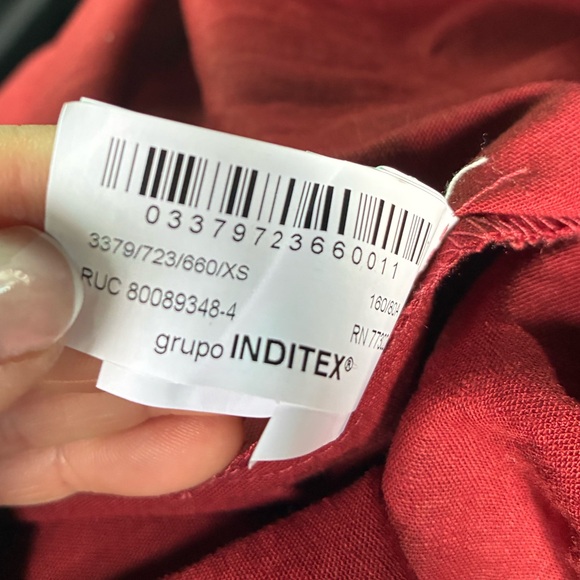 Zara NWT linen blend halter midi dress red 3379/723 - Picture 12 of 12